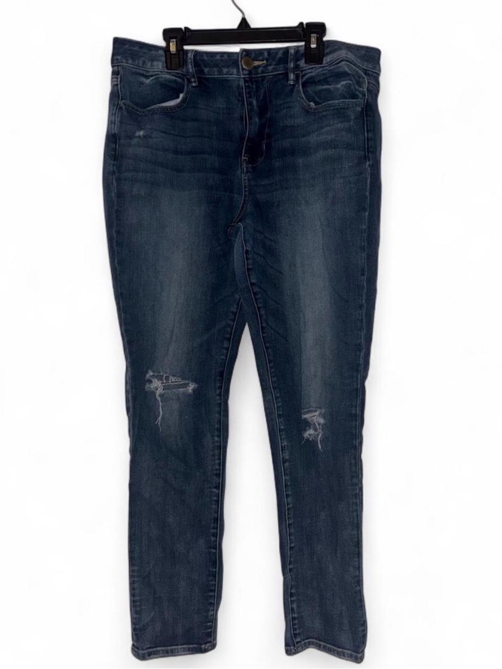 American Eagle Outfitters Dark Blue Distressed Skinny Jeans